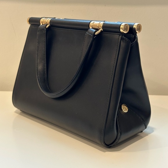 Coach Grace Bag 20 Black Leather Crossbody Satchel Top Handle Purse - Picture 2 of 16